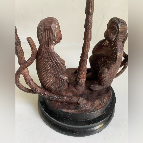 Maitland Smith Style? Monkey Palm Tree Candle Holder Candelabra Brass/Bronze - Picture 10 of 16